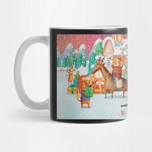 Cute Christmas Jigsaw puzzle from the Winter dog village Mug